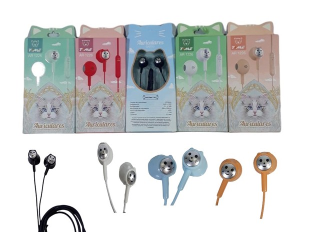 &u+ AURICULAR CABLE MANOS LIBRES GATITO